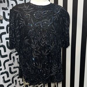 Elegant Black Sequin Blouse
